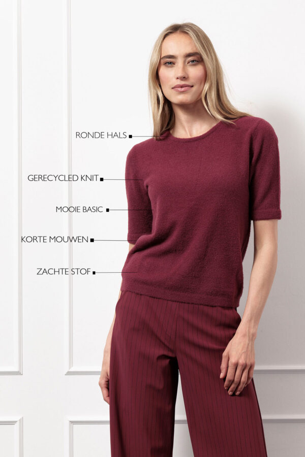 Felica soft pullover - bordeaux rood - Afbeelding 3