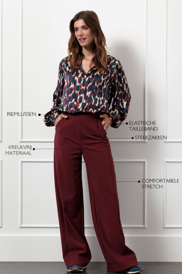 Lexie bonded trousers - bordeaux rood - Afbeelding 3