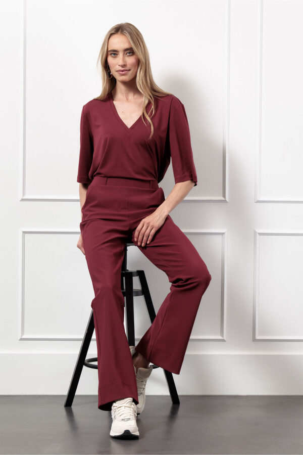 Flair bonded trousers - bordeaux rood