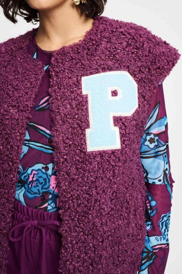 GILET - Teddy Baseball Plum - Paars - Afbeelding 5