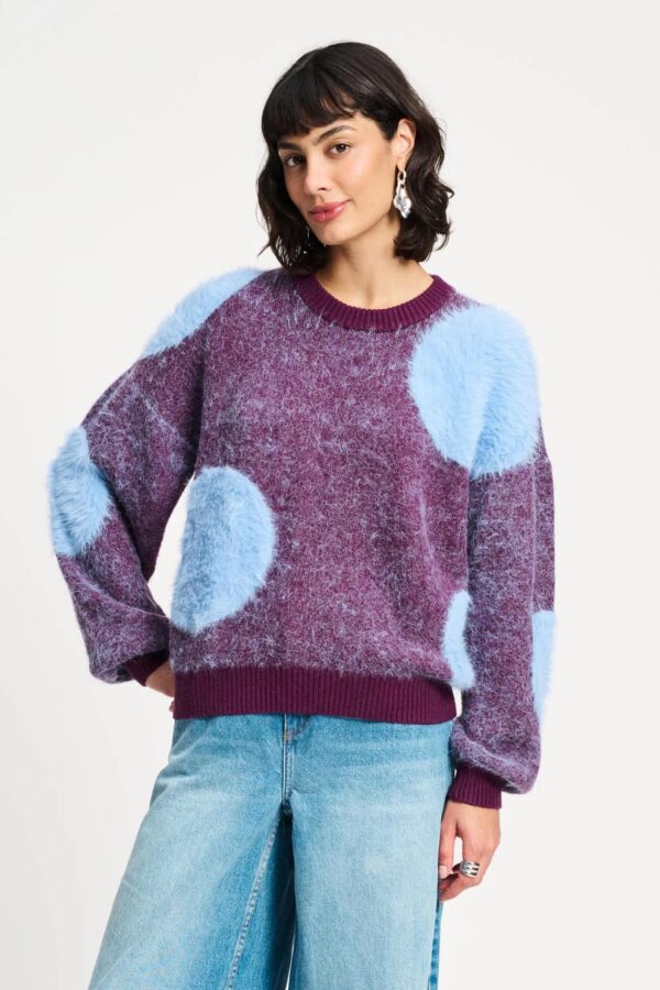 PULLOVER - Dots Plum - Paars