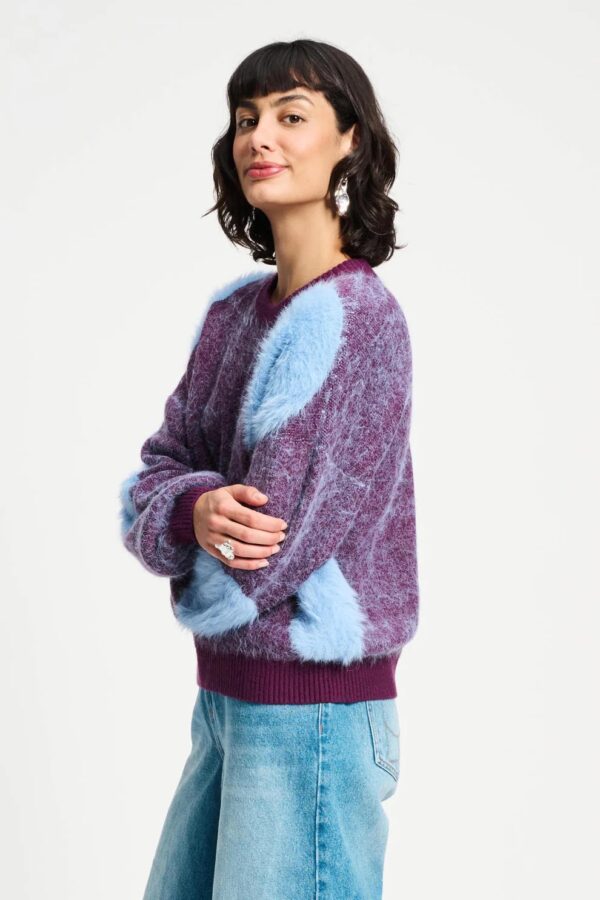 PULLOVER - Dots Plum - Paars - Afbeelding 3