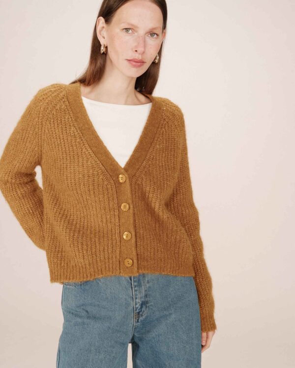 Saluda Cardigan - Okergeel - Afbeelding 5