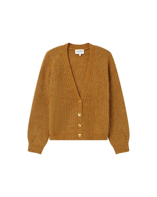 Saluda Cardigan - Okergeel - Afbeelding 6