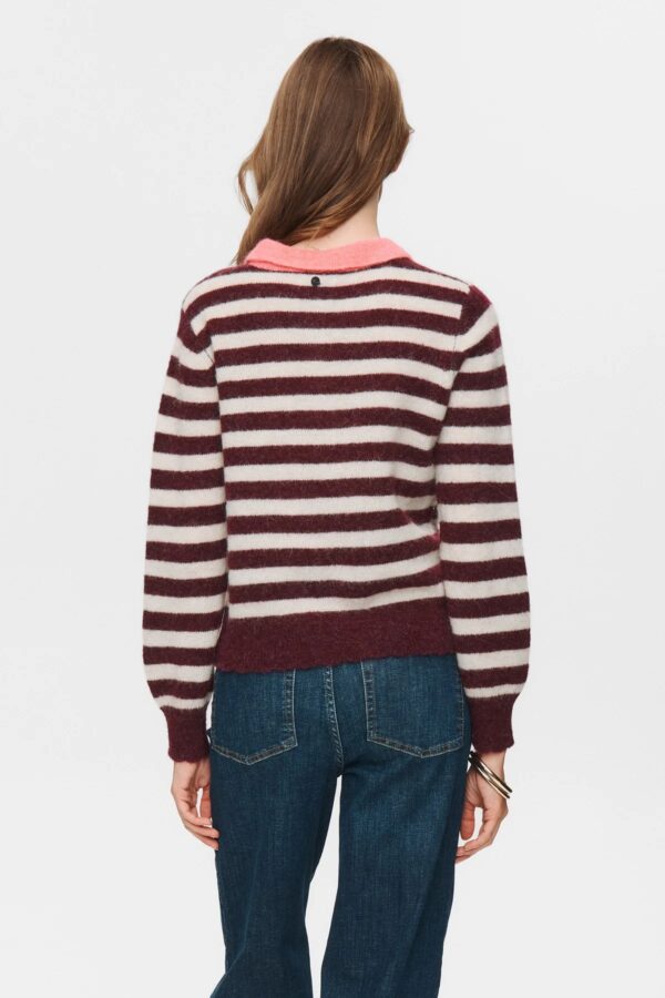 NUCIARA RIETTE STRIPE PULLOVER - Wijnrood - Afbeelding 2