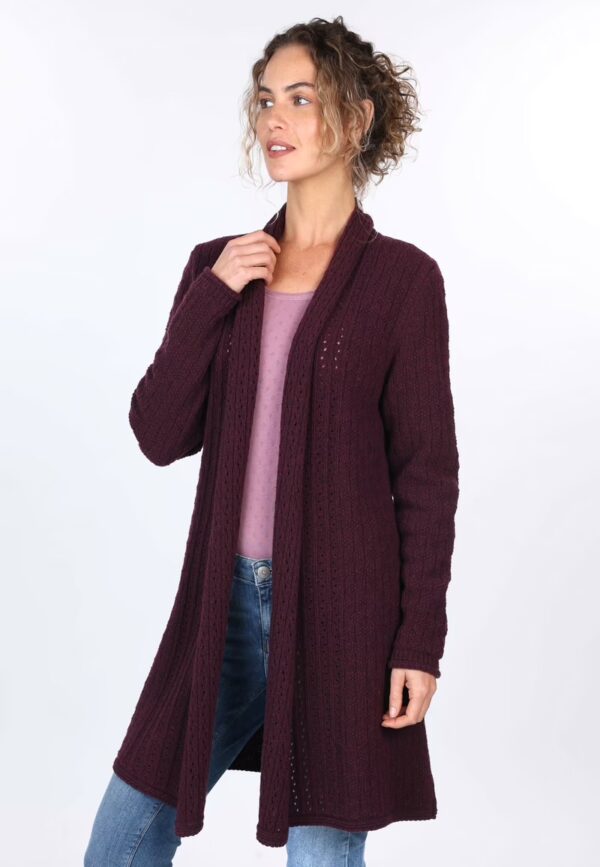 Ebbie Strickmantel - plum - Afbeelding 2
