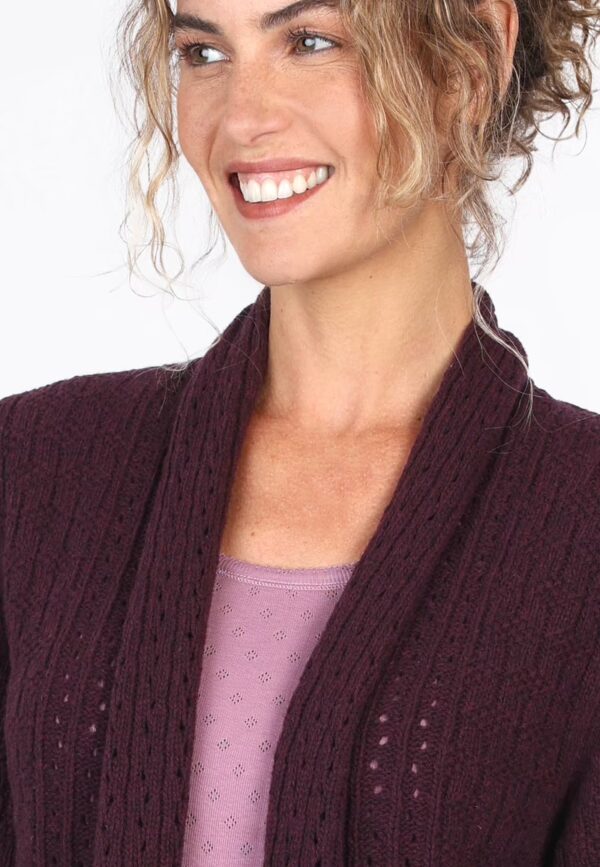 Ebbie Strickmantel - plum - Afbeelding 3
