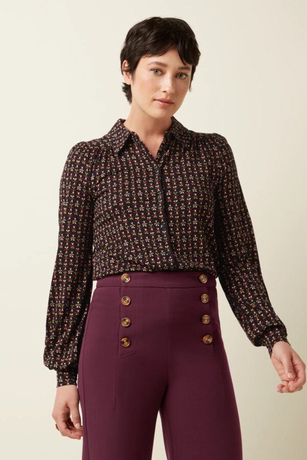 Carina Blouse Jangle - Zwart