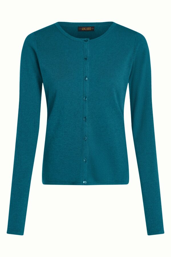 Cardi Roundneck Cocoon - Spruced Green - Afbeelding 4