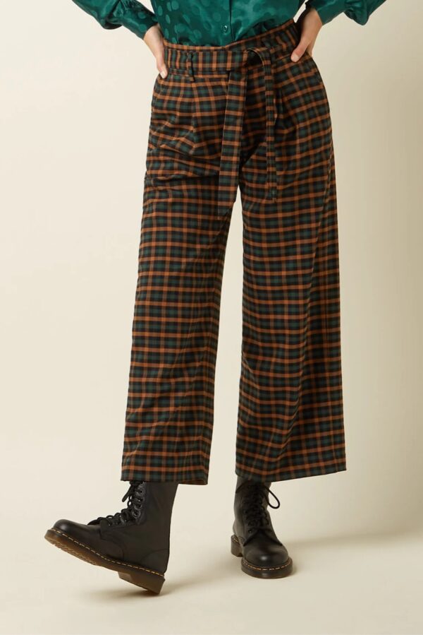 Ava Pants Brook Check - Zwart