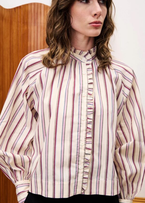 Chemise Stripe - Creme wit