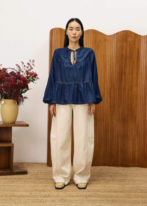 Blouse Ruffle - Denim