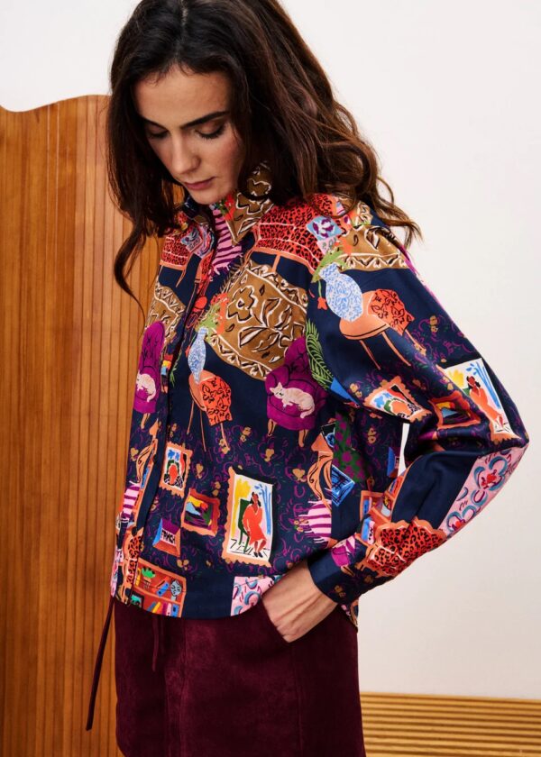 Blouse Print - Donkerblauw