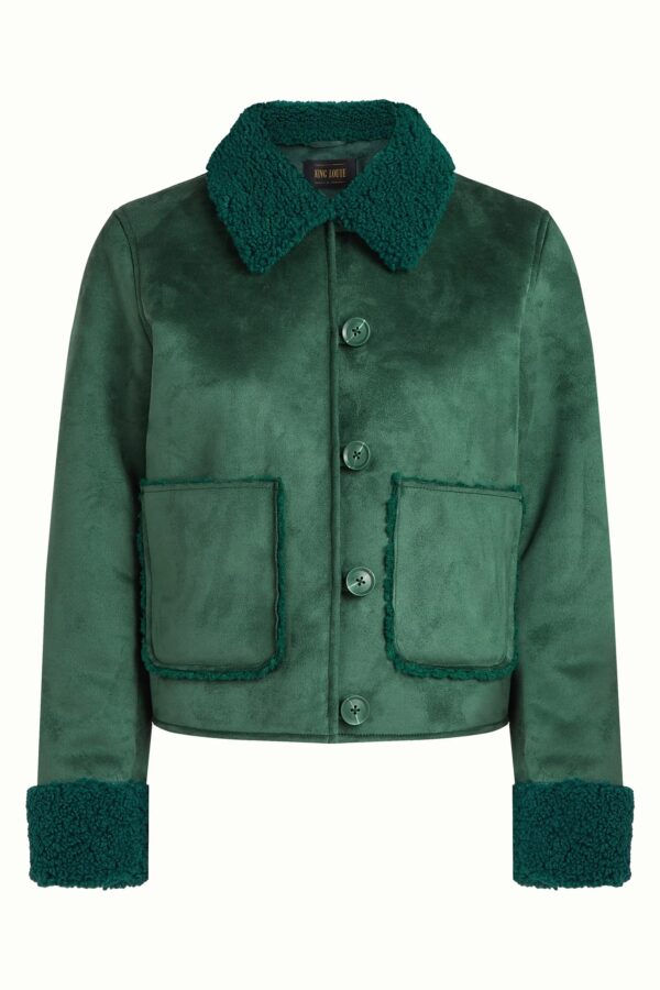 Dina Jacket Lammy - pine green - Afbeelding 6