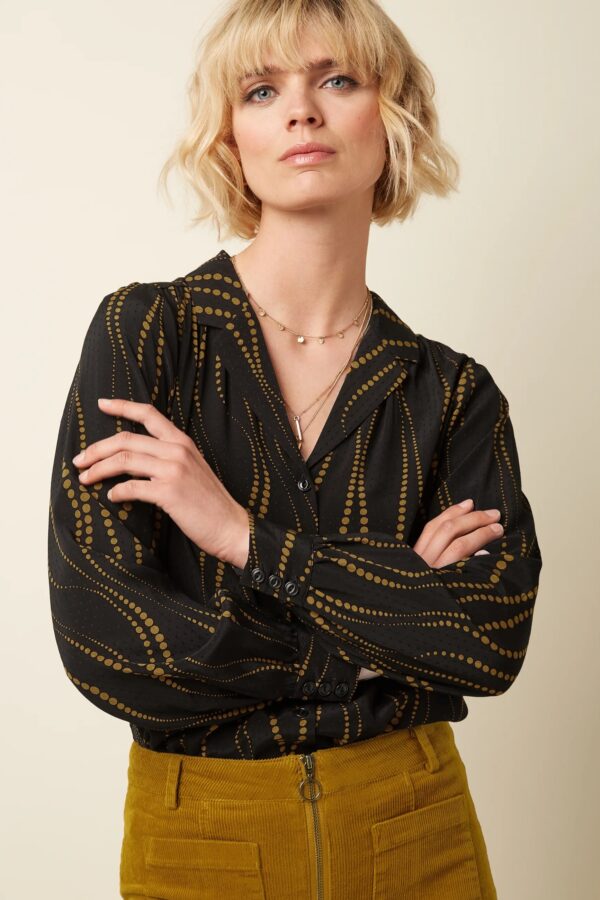 Bella Blouse Twirl - Zwart