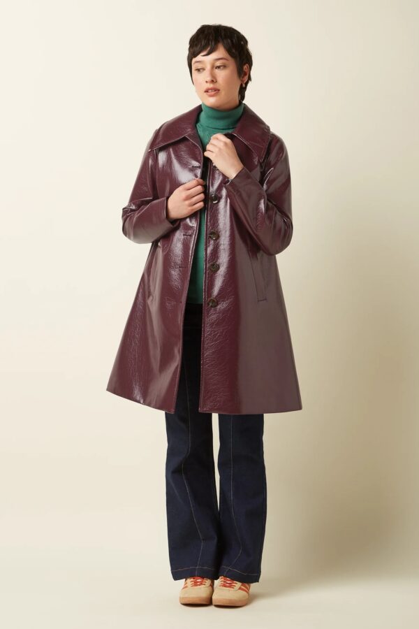 Anais Coat Shine - bordeaux rood