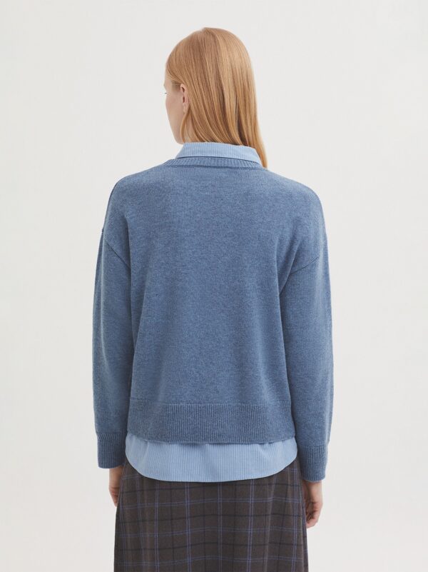 Tulip intarsia sweater - Blauw - Afbeelding 5