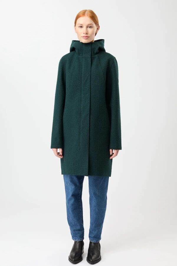 Coat Risana OCS-blended - Donkergroen