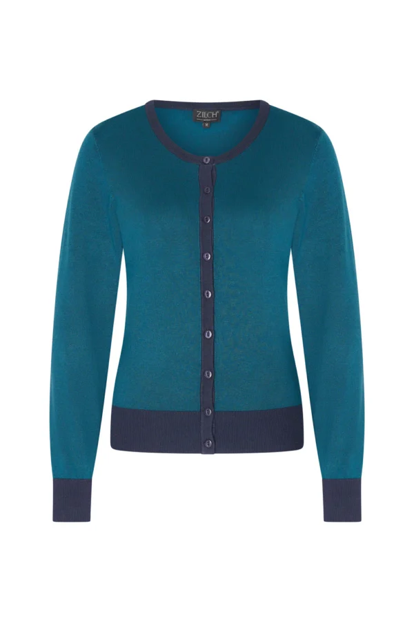 Cardigan Round Neck - petrol