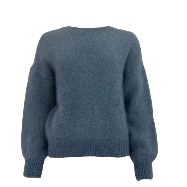 Long-sleeved Round-neck Sweater - Grijsblauw