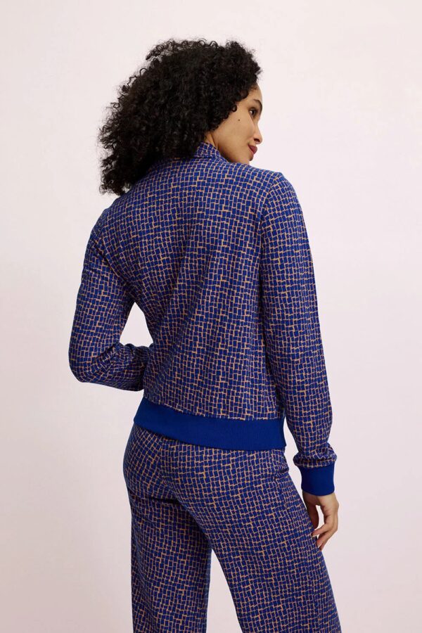 Knitted Jacket With A Retro Look - Cobalt blauw - Afbeelding 2