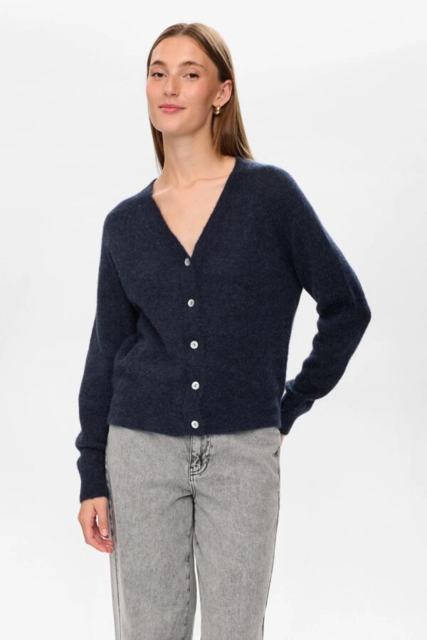 NURIETTE V-NECK CARDIGAN - Navy