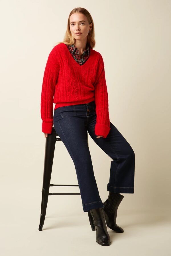 Mauve V Top Leon - Fiery Red - Afbeelding 2
