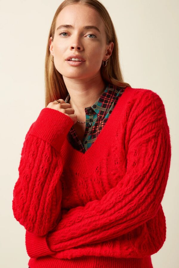Mauve V Top Leon - Fiery Red - Afbeelding 3