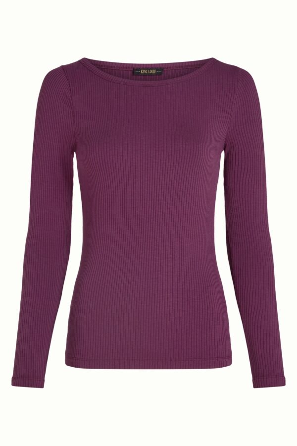 Lili Tee Uni Rib - ­Caspia Purple - Afbeelding 5