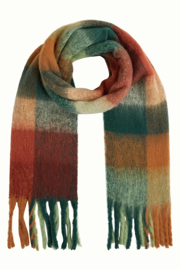 Check Scarf Multi - pine green - Afbeelding 4