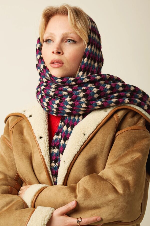 Scarf Flora - Zwart - Afbeelding 2