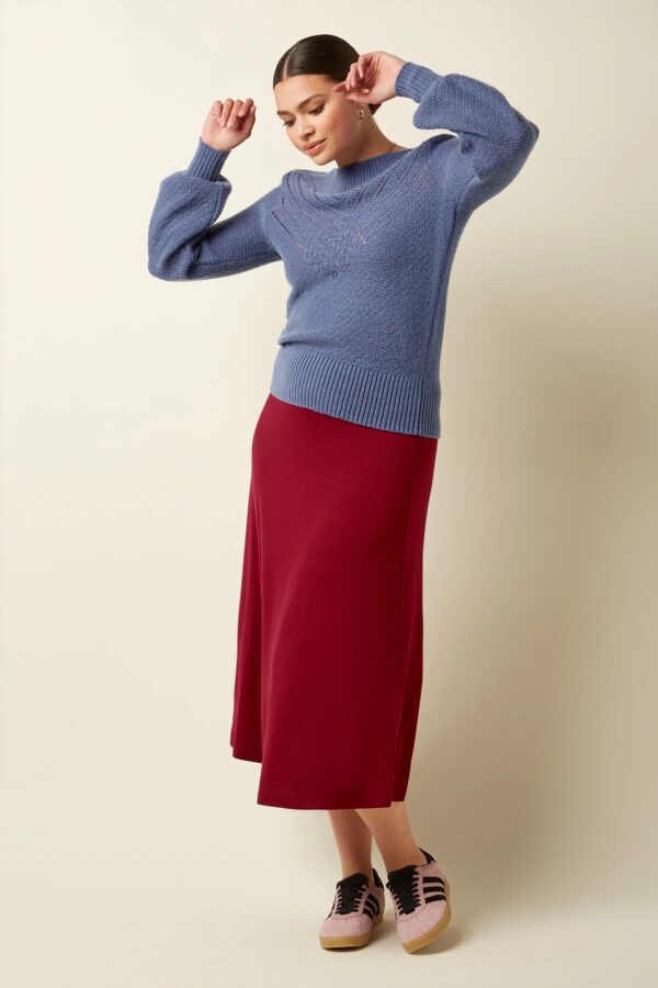 Juno Midi Skirt Milano Crepe - Cabernet Red - Afbeelding 2