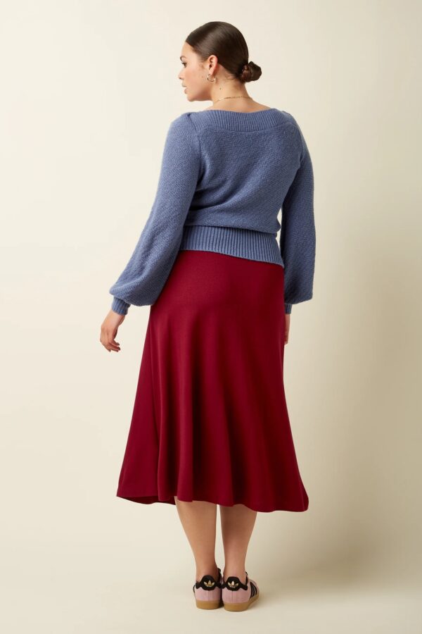 Juno Midi Skirt Milano Crepe - Cabernet Red - Afbeelding 3