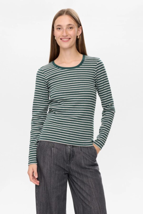 NUMELANY LS BLOUSE - Donkergroen