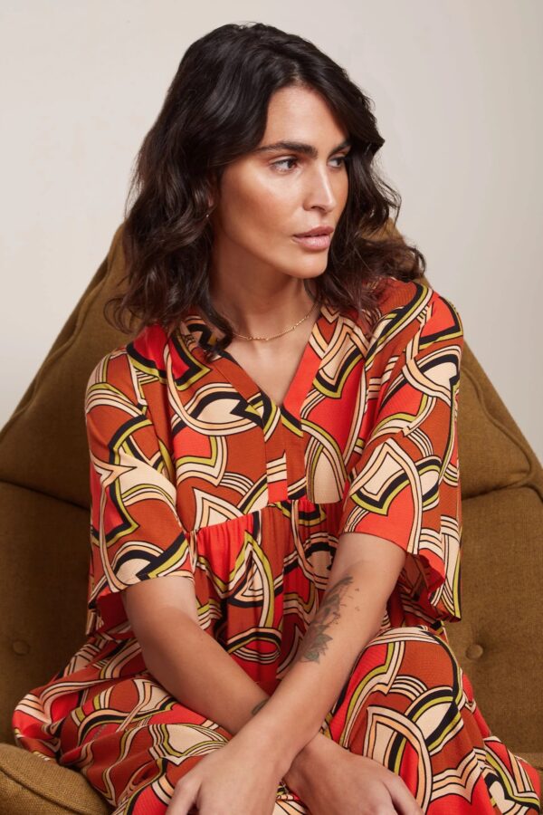 Ivana Dress Mellow Dobby - Oranje - Afbeelding 2