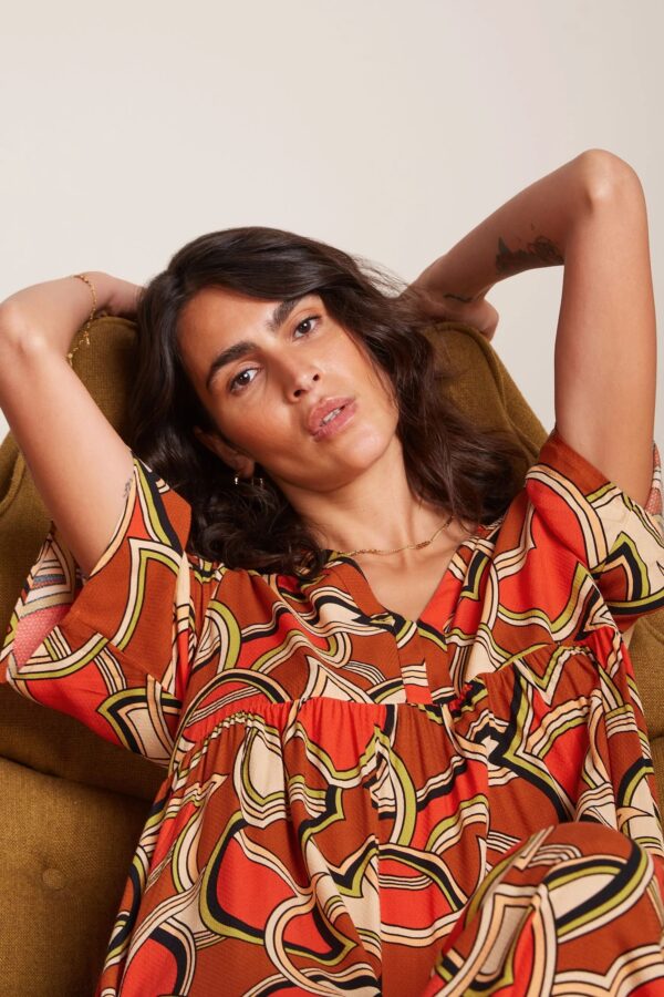 Ivana Dress Mellow Dobby - Oranje - Afbeelding 4