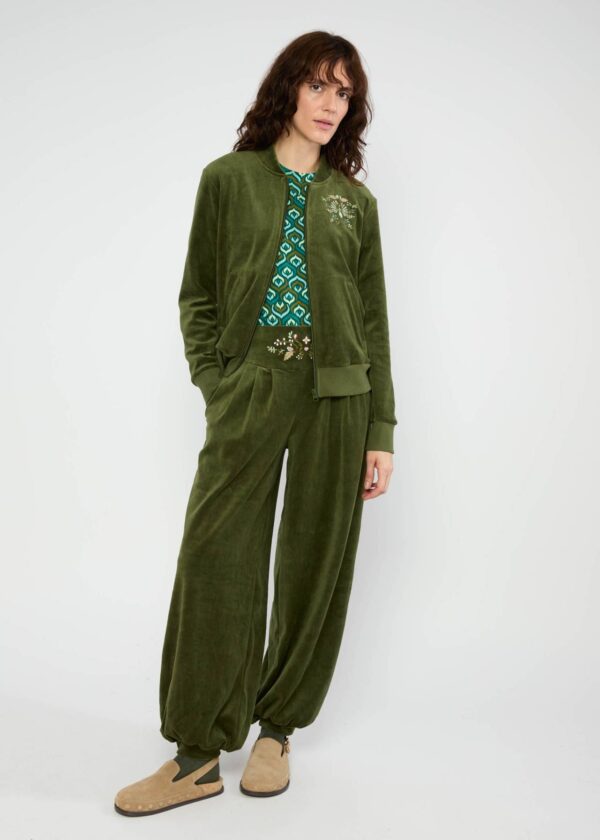 Velvet Harmony Bomber Jacket - Lichtgroen - Afbeelding 3