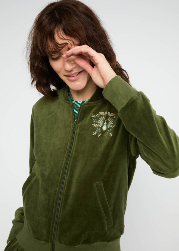 Velvet Harmony Bomber Jacket - Lichtgroen - Afbeelding 4