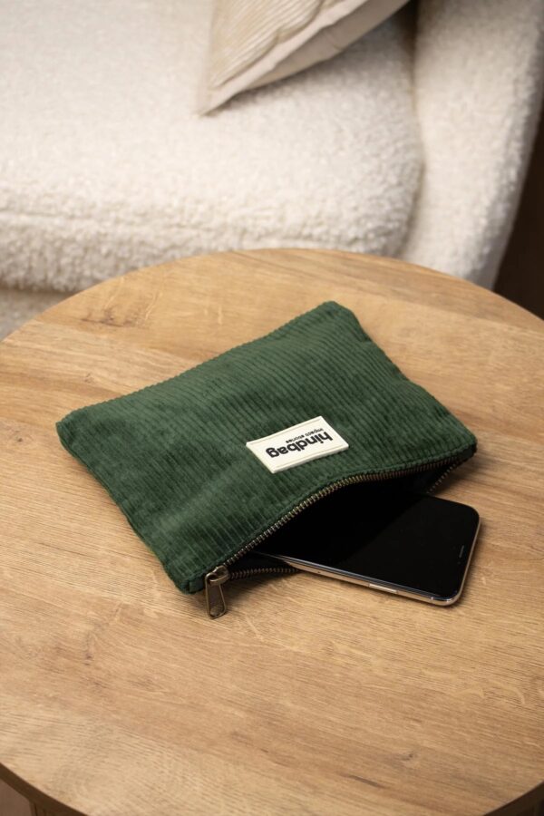 Lou portemonnee - Pine Green Corduroy