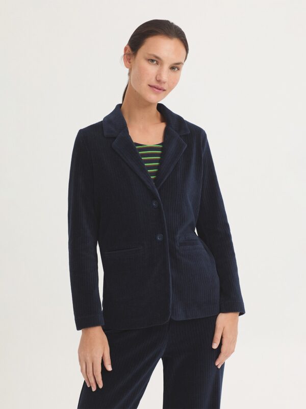Stretch corduroy blazer - Donkerblauw