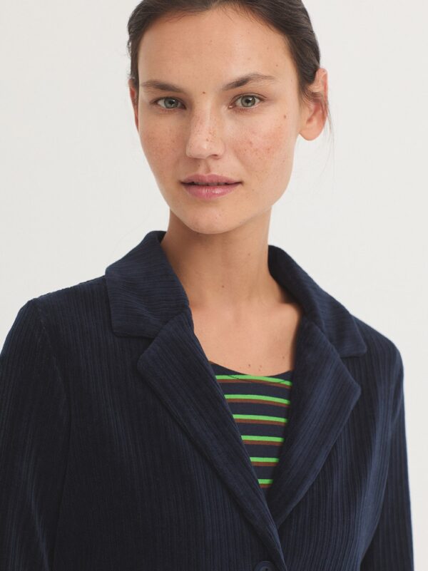 Stretch corduroy blazer - Donkerblauw - Afbeelding 2