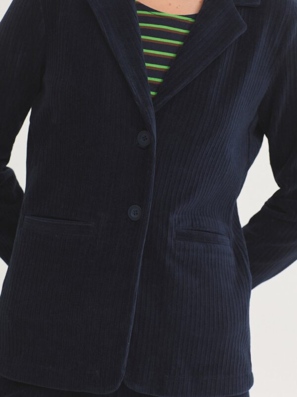 Stretch corduroy blazer - Donkerblauw - Afbeelding 3