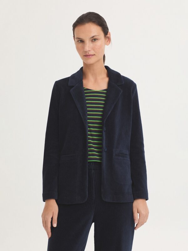 Stretch corduroy blazer - Donkerblauw - Afbeelding 6