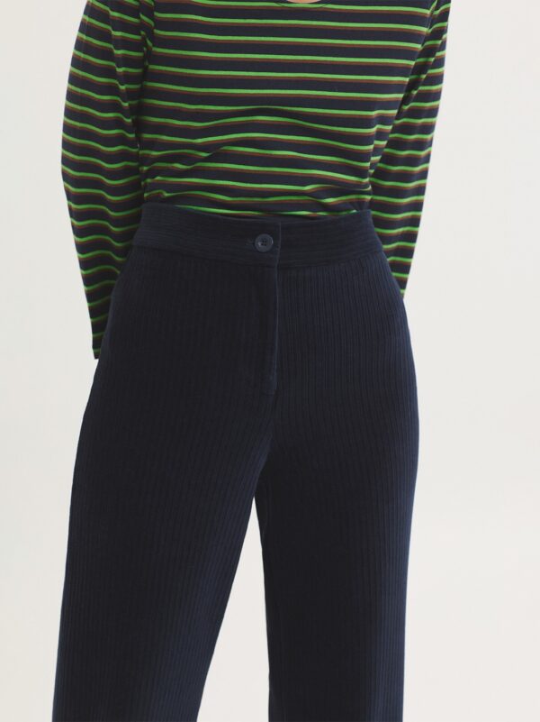 Elastic corduroy pant with zipper - Donkerblauw - Afbeelding 2