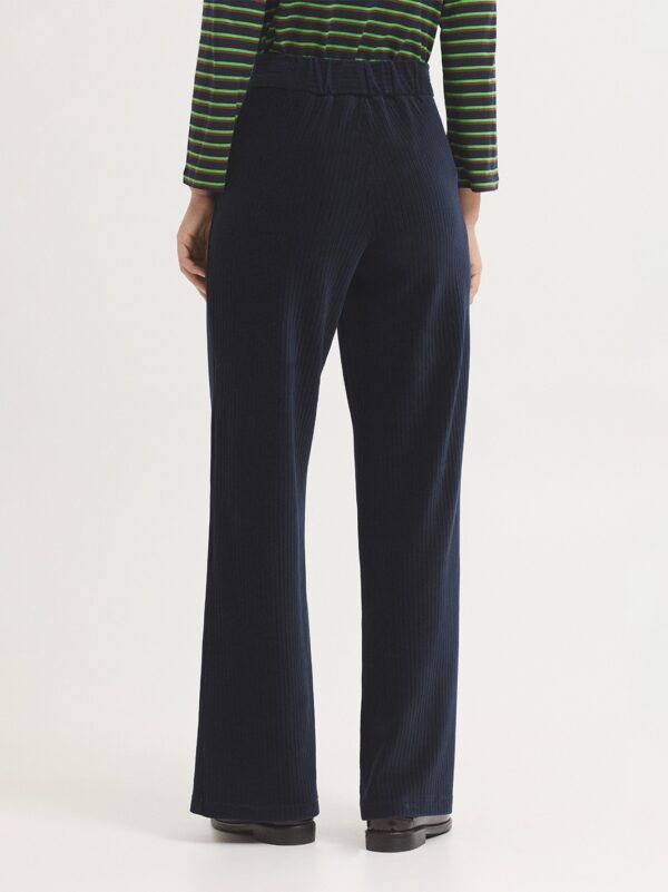 Elastic corduroy pant with zipper - Donkerblauw - Afbeelding 3