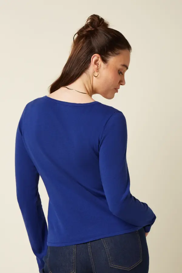 Cardi Roundneck Cocoon - Midnight