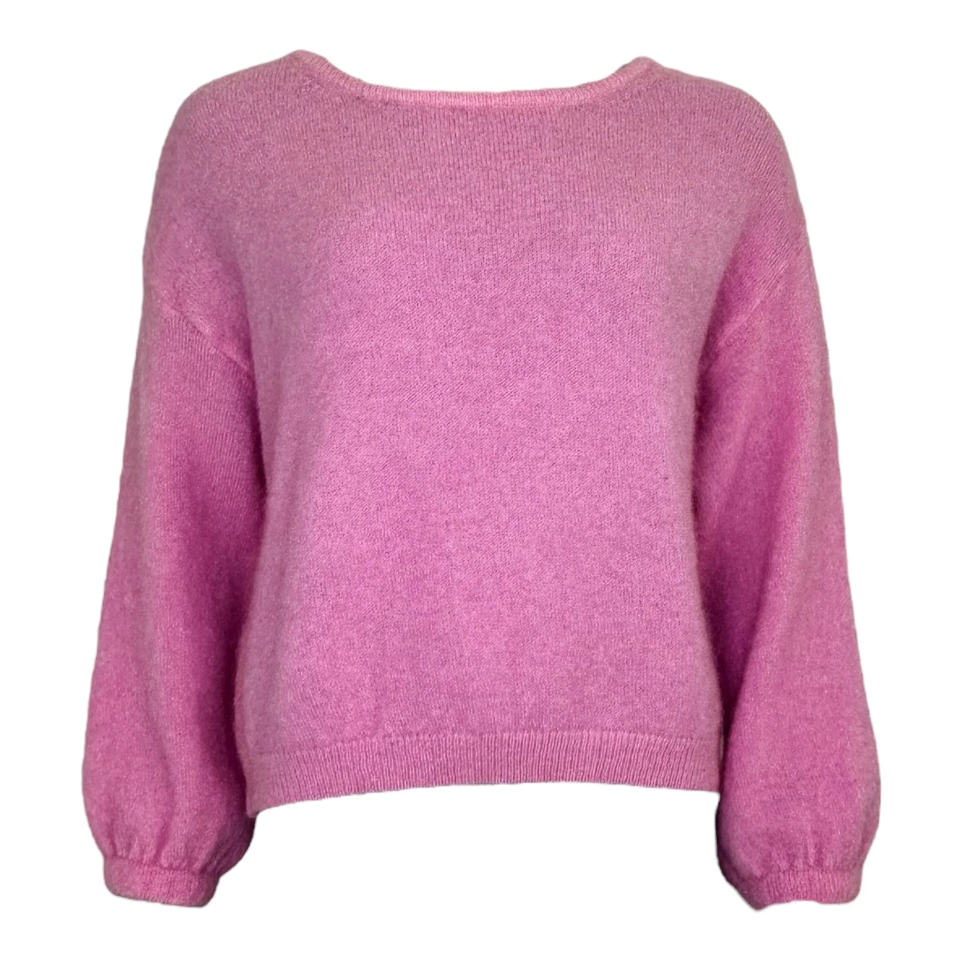 long puffed sleeves boat neck jumper - Licht roze - Afbeelding 3