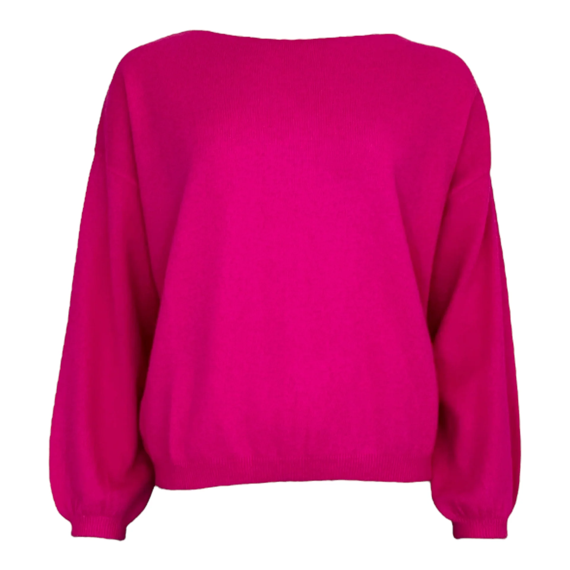 long puffed sleeves boat neck jumper - Roze - Afbeelding 2