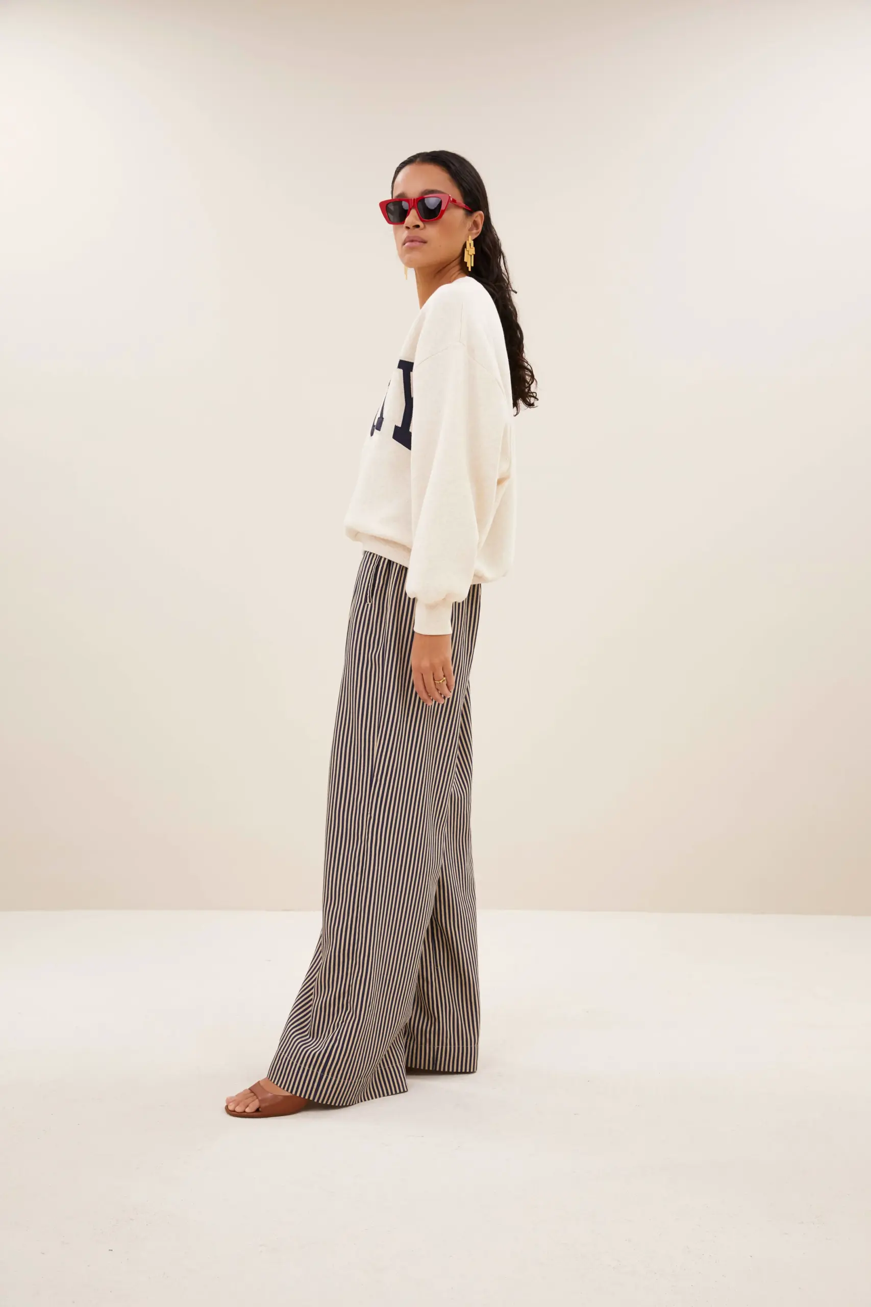 lili patchwork sweater - Oyster Melee - Afbeelding 3