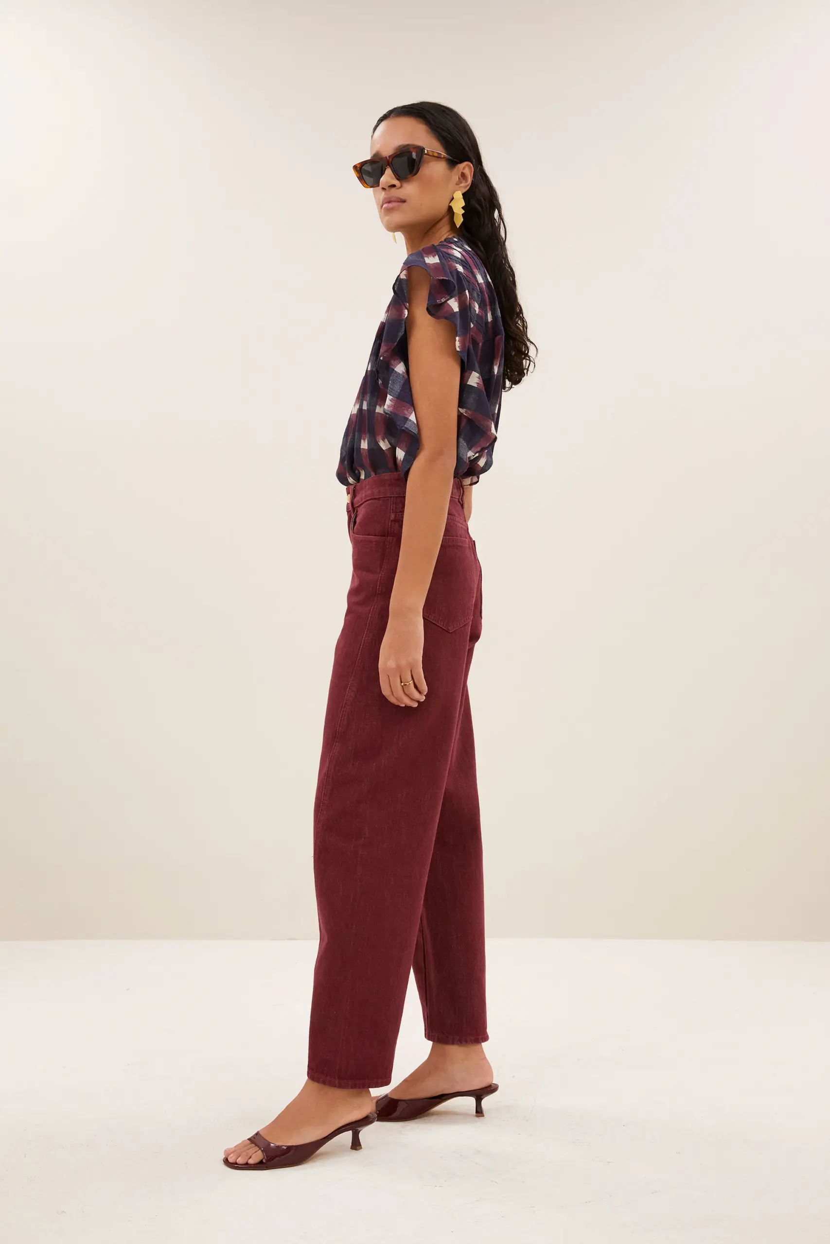 begum wine jeans - wine - Afbeelding 2